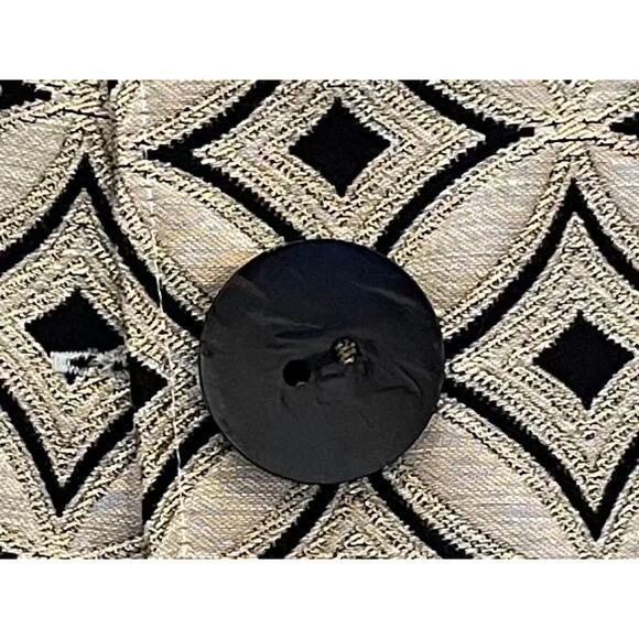 VTG Painted Pony Black & Gold Linen Blend Jacket, Tapestry, Jacquard, SP - Picture 7 of 14